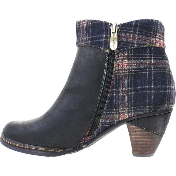 L’Artiste Scottala Boots Bordeaux Multi Blue Size 37/6.5-7 NWOB - Picture 3 of 9